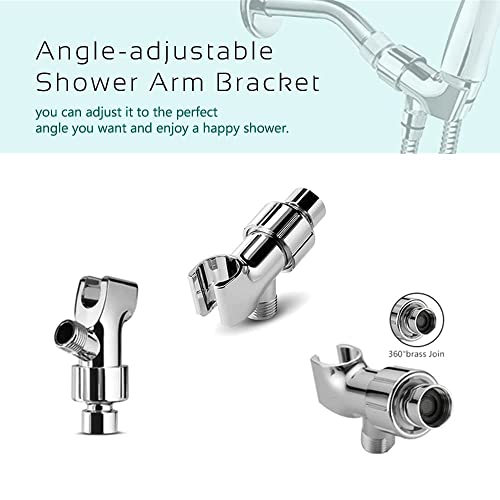 79 Inch Expandable Shower Hose Extra Long ，Bathing Toilet Cleaning, Adjustable Holder Mount and Stainless Steel Shower Hose for Handheld Shower Head, shower hose and holder, Chrome
