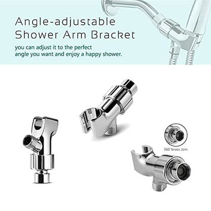 79 Inch Expandable Shower Hose Extra Long ，Bathing Toilet Cleaning, Adjustable Holder Mount and Stainless Steel Shower Hose for Handheld Shower Head, shower hose and holder, Chrome