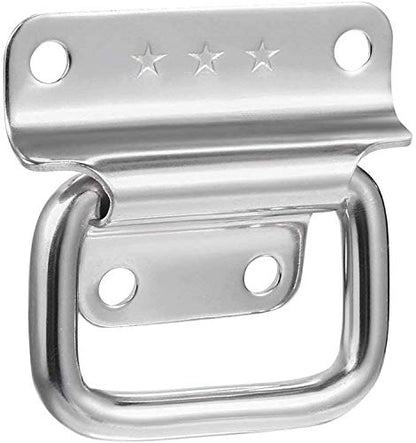 XMHF 2 Inch Pull Ring Handle Stainless Steel Foldable Boat Hatch Latch Cabinet Lifting Ring Pull Handle - Pack of 2 - size: 2 Inch