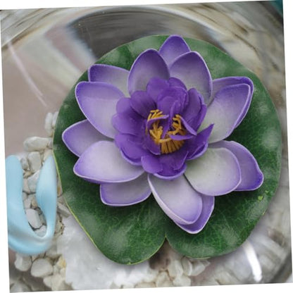 10pcs Simulated Lotus-Leaf Ornaments 17cm Floating Pond Decoration Photo Props Artificial Water Lily Pads for Fish Ponds Aquarium Home Garden Display