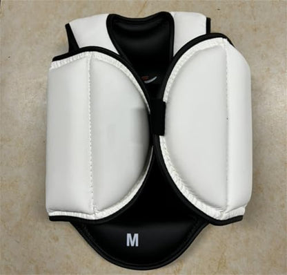 Reversible Karate Sparring Chest Guard, Taekwondo Boxing MMA Martial Arts Muay Thai Kickboxing Training Body Protector - color: Black/White, size: X-Small