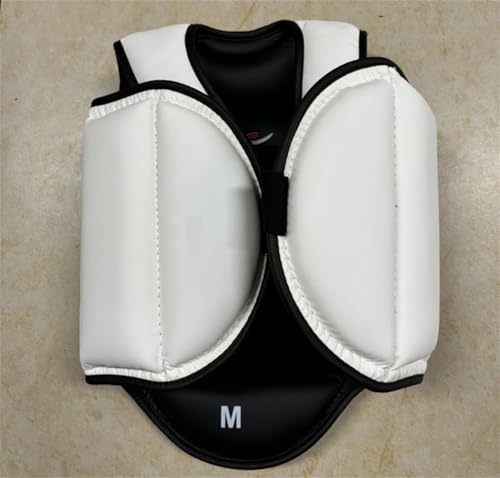 Reversible Karate Sparring Chest Guard, Taekwondo Boxing MMA Martial Arts Muay Thai Kickboxing Training Body Protector - color: Black/White, size: Medium