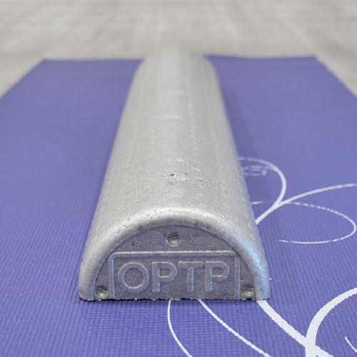 OPTP Silver AXIS Moderately Firm Foam Roller – Half-Round, Silver, 36" x 3" - size: 36" x 3" Half-Round