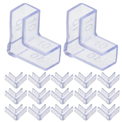 TEHAUX 25pcs Fish Tank Corner Protectors for 10mm Glass Aquarium Edge Guards L-Shaped Babyproofing Furniture Corner Safety Bumpers