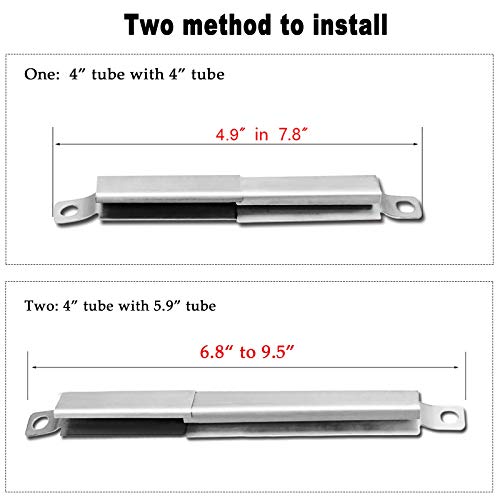 4 Pack 304 Stainless Steel Carryover Tubes - Universal Gas Grill Crossover Tube Replacement for Charbroil, Nexgrill 5-Burner & Most 4-5 Burner Grills