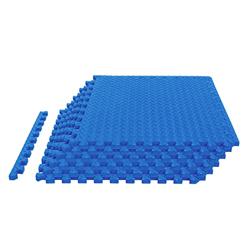 BIG RED ARPM001BK Interlocking Foam Mat Protective Exercise Workout Puzzle Floor Mat Tiles for Home Gym Equipment - color: Blue