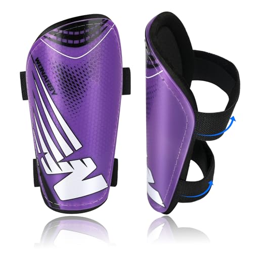 Shin Guards Soccer Kids Toddler, Shin Guard for Boys Girls 2-18 Years Old - color: Purple, size: Medium