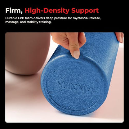 Sunny Health & Fitness 24" Blue High-Density Yoga Foam Roller - color: Blue, size: 24-Inch