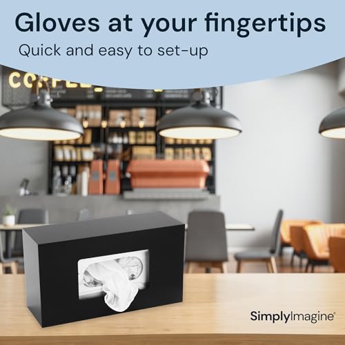 SimplyImagine Black Glove Box Holder - Acrylic Wall Mount Dispenser