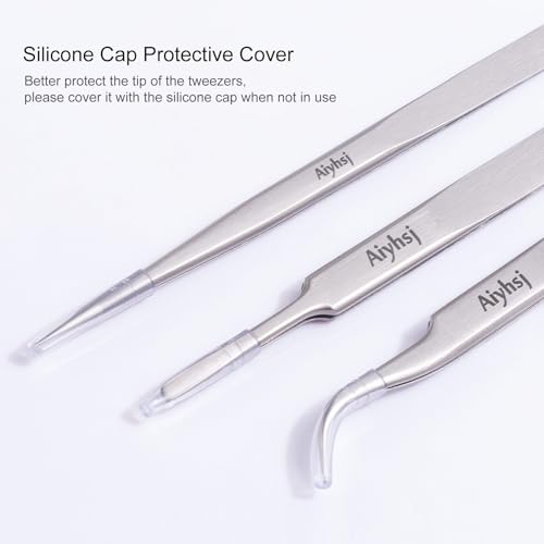 Precision Tweezer, Upgraded Professional Fine Tip curved, High-end Stainless Steel Tweezers for Craft, Electronics, Soldering, Eyelash Extensions, Laboratory Work, Jewelry-Making