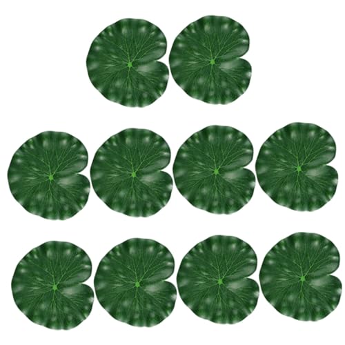 COHEALI 10pcs Artificial Floating Lotus Leaves Simulation Lotus-Leaf Ornament 17cm Fishpond Decor for Garden Pond Aquarium Water Surface Display