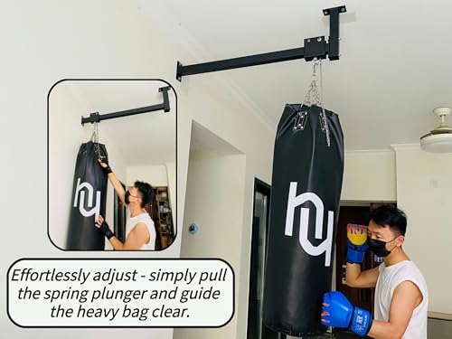 Heavy Bag Hanger Roller Wall Ceiling Mount 40'' - 50'' Long Rail Ease Adjust for Heavy Punching Bags up to 300 LBS - size: B. 50'' long rail