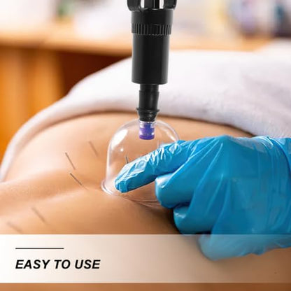 Baluue Handheld Vacuum Cupping Pump Replacement Suction Handle Manual Body Massage Tool Accessory for Vacuum Cups, Ergonomic Grip Pump Device, Black