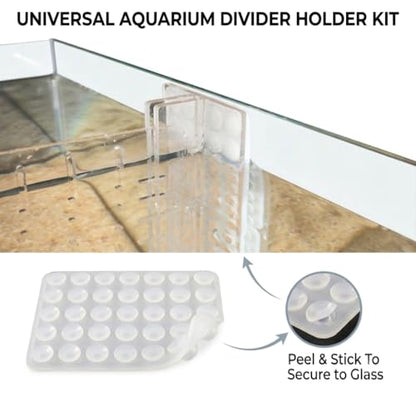 Fish Tank Divider for 5 Gallon & 5.5 Gallon Tanks, Clear Acrylic Aquarium Divider, Adjustable Fish Tank Separator with Dual Suction Cup System, Freshwater Aquarium Partition Panel