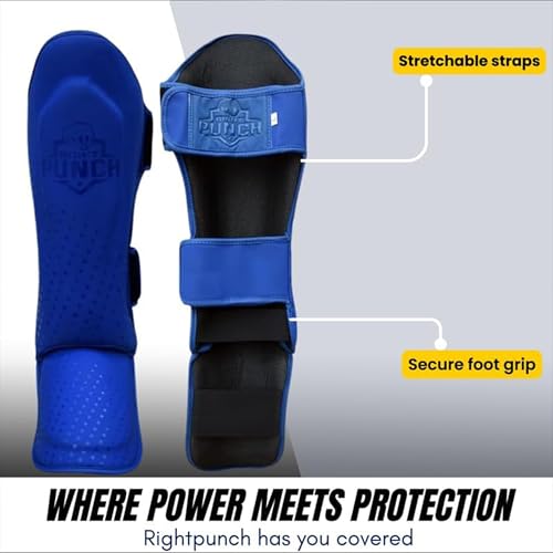 Martial Arts Shin Guards, Leg Protection for MMA, Kickboxing Training Instep Protection, Muay Thai Martial Arts Sparring Training Gear - color: Blue, size: X-Small