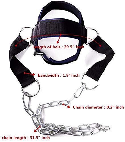 Neck Harness for Weight Lifting with Heavy Duty Chain Neck Training Harness