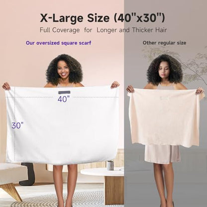 Umisleep Extra Large Microfiber Hair Towel, Ultra Absorbent, White - color: White