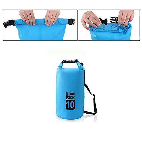 Dry Sack/Waterproof Bag for Boating, Kayaking, Hiking, Snowboarding, Camping, Rafting, Fishing and Backpacking (Blue, 10L) - color: Blue, size: 10L