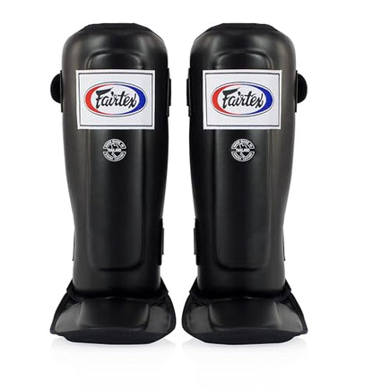 Fairtex SP3 Lightweight Shin Guards, Muay Thai MMA Avoid Shin Splints Gear - color: Black, size: Medium