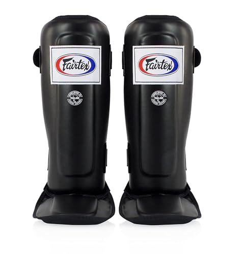 Fairtex SP3 Lightweight Shin Guards, Muay Thai MMA Avoid Shin Splints Gear - color: Black, size: Medium