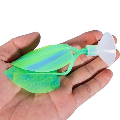 2 Pack Silicone Betta Resting Leaf Hammock, Double Layer Coral Bed, Purple Green Aquarium Fish Tank Decor