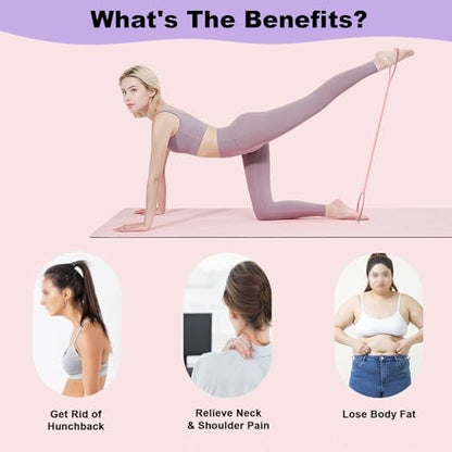 Figure 8 Resistance Bands with Handles,Silicone Exercise Band Set | Upgraded 8-Shaped Stretch Bands for Women Home Working Out Arms Back Legs Pilates Yoga Physical Therapy Multi Packs - color: 2Pcs Pink 15Lb & Purple 25Lb