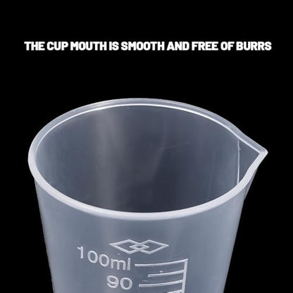 1PC 100ML Tapered Measuring Cups Transparent Plastic Measurement Cup for Kitchen Laboratory 12.5 * 5cm