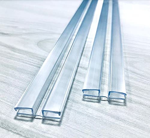 DistinctAndUnique Clear PVC Hinge Piano Style for 1/4" (6mm) Material, 36 Inch, 2 Pack No Screw or Glue Plastic Aquarium Lid Hinges for Plexiglass Panels, Golf Cart Windshield Hinge, Acrylic Panels