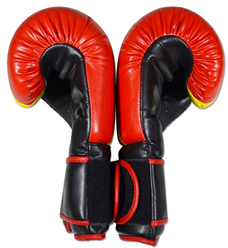 Gym Training Stand-Up Boxing Gloves - color: Rastafarian, size: Large weighs 16oz