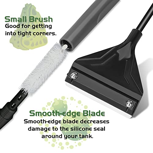 24.5’’ Professional Algae Scraper, Aquarium Blade Cleaner with 10 Pcs Replaceable Blades Stubborn Algae, Suitable for Water Tank Size Above 30 Gallons