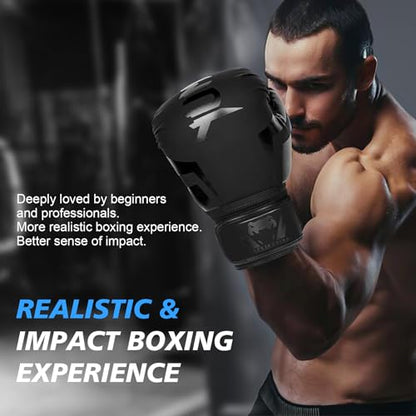 Inmorven Boxing Gloves, Training Sparring, Muay Thai MMA Kickboxing, Men Women, Heavy Punching Bag Focus Mitts Pads Workout, Ventilated Palm - XS