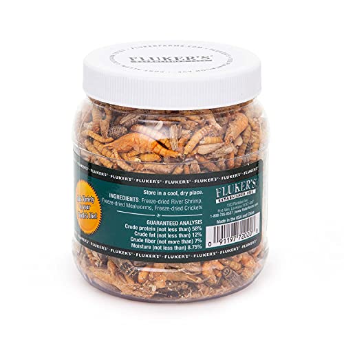 Fluker's Medley Treat for Aquatic Turtles, River Shrimp, Mealworms, and Crickets, 1.5 oz