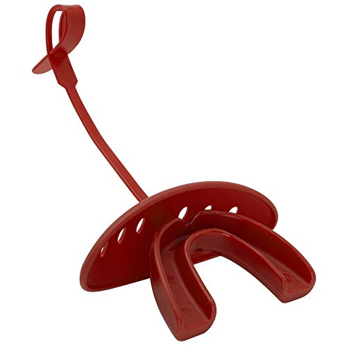 ADAMS USA 3-In-1 Lip Protector Varisty Mouth Guard with Strap - color: Scarlet