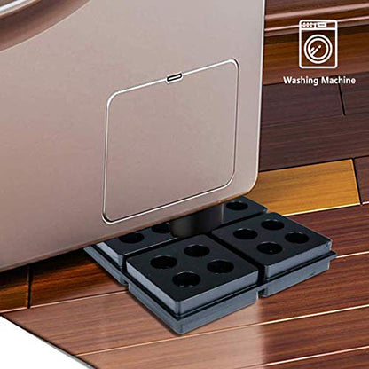 Anti Vibration Rubber Pads, 4" X 4" X 3/4" Heavy Duty Waffle Vibration Isolation Pad for HVAC, Air Compressor, Washer and Dryer, Air Conditioner Units, 4 Pack
