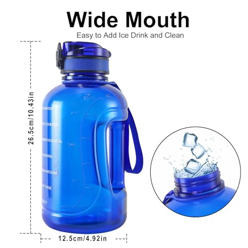 GEMFUL 2L Water Bottle with Handle 64oz Large Jug Leak-Proof (Royal Blue) - color: Royal Blue, size: 67.6 Ounces