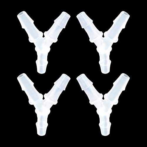 1/2" Hose Barb Fitting Equal Barbed Y Shaped 3 Way plastic Tubing Joint Splicer Mender Adapter Union for Oxygen Tubing Pipe Household Fuel Gas Liquid Air (Pack of 4)