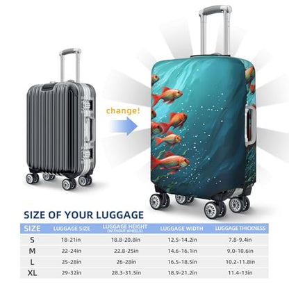 Travel Luggage Cover Elastic Anti-scratch Suitcase Protector Washable Luggage Sleeve Fish aquarium Suitcase Cover Protector Fit 18-32 Inch Suitcases Travel Accessories Large - size: Large