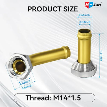 M14x1.5 Transmission Cooler Line Connector Compatible with Toyota Tacoma 2.4L 2.7L 3.4L (1995–2004), Brass Radiator Oil Fitting, 2PCS, Leak Repair Replacement