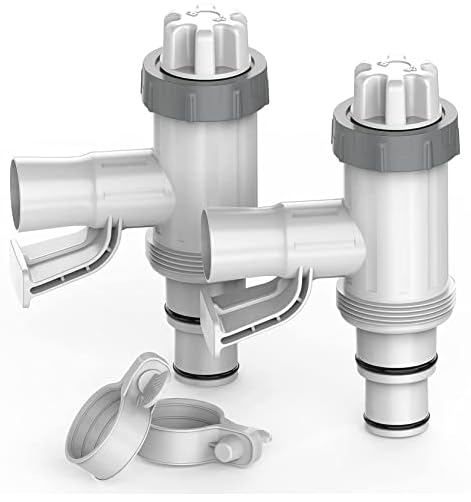 [ Patented ] POOLHACKER Plunger Valve Plus with Pool Hose Adapter and Pool Pipe Holder, Pool Replacement Parts Accessories for above Ground Pool (2 Pcs)