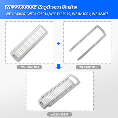 WE22X35337 Lint Screen Cover Grid Compatible with GE Washer Dryer | Replacement GE dryer lint trap | dryer lint filter housing