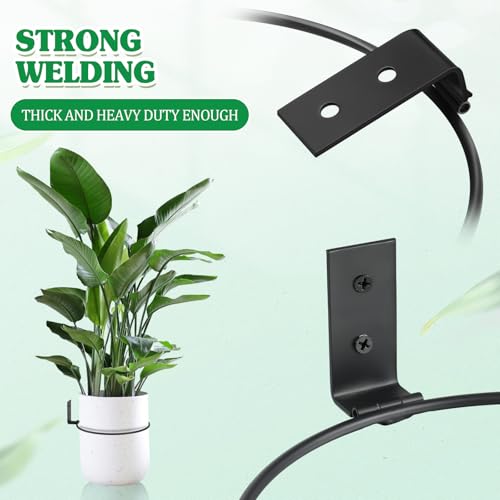Flower Pot Holder Wall Planter Ring Hanger Metal Wall Plant Hanging Pot Holder Mounted Hanging Bracket for Indoor Outdoor Home Garden Plant Flower Display, Black(6 Pcs,10 Inch)