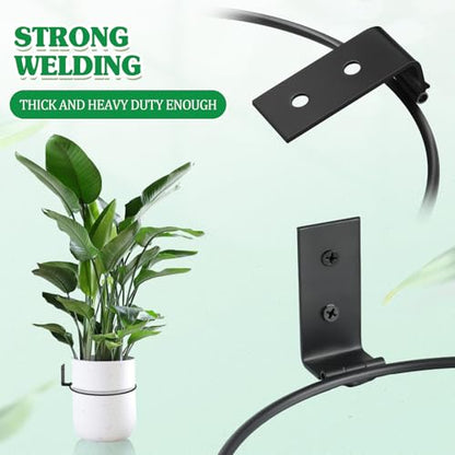 Flower Pot Holder Wall Planter Ring Hanger Metal Wall Plant Hanging Pot Holder Mounted Hanging Bracket for Indoor Outdoor Home Garden Plant Flower Display, Black(6 Pcs,10 Inch)