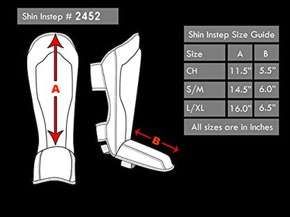 PFG Classic Shin Instep Guard for Boxing MMA Muay Thai Training - color: White, size: Small-Medium