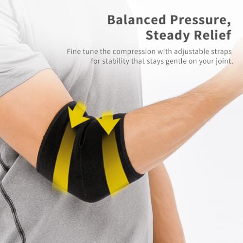 Bracoo Elbow Brace for Tendonitis Tennis Elbow Sleeve Wrap Support, Grey - color: Grey