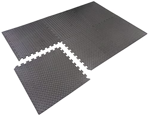 Interlocking Foam Tiles ½-inch Thick Exercise Mat - Soft Supportive Cushion for Exercising or Gym Equipment Floor Protection - SciencePurchase (24 Sqare Feet (6 Tiles))