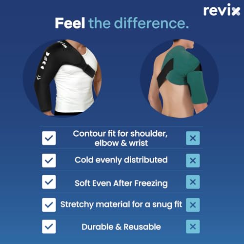 REVIX Arm Shoulder Ice Pack Rotator Cuff, Reusable Ice Sleeve, L | For Pitchers, Volleyball Players & Athletes, Eases Shoulder & Elbow Pain, Speeds Throwing Recovery with Gel Cold Packs - style: Large