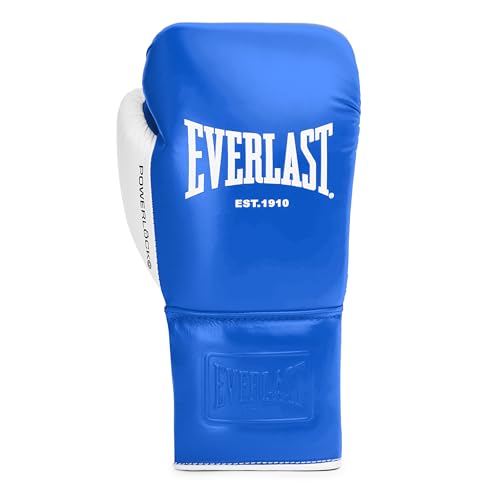 Everlast Powerlock OG Pro Boxing Gloves - color: Blue/White, size: 10oz X-Large