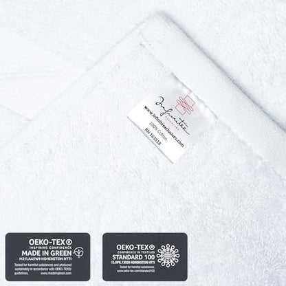 Infinitee Xclusives 100% Cotton Luxury Wash Cloths for Showering - 12 Pack - color: Brilliant White, size: Washcloths - 12 Pack