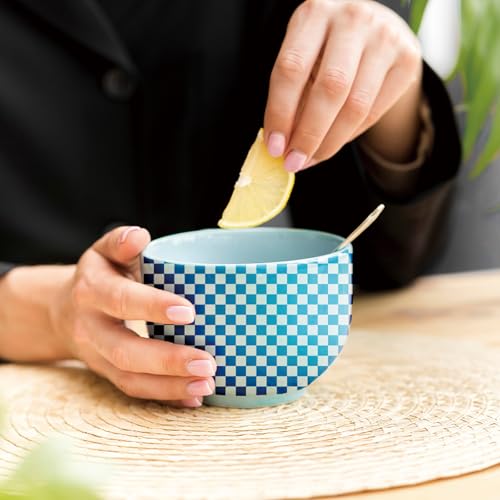 PLIGREAT 5 Pcs Vintage Plaid Underglaze Transfer Paper, 20.5x14.6in Blue Ceramic Decals Chessboard Under Glaze Transfers Art DIY Sticker for Pottery Enamel Decals DIY Handicraft Supplies - style: Plaid