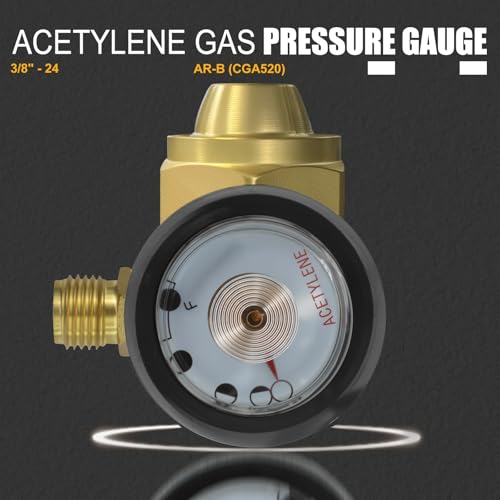 AR-B CGA520 B Tank Acetylene Regulator, Matching Turbo Style Acetylene Kit, Air Acetylene